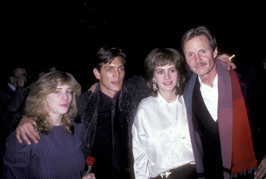 Eric Roberts, actress Julia Roberts and their sister Lisa Roberts attend the 'Runaway Train' Premiere Party on December 4, 1985 at The Plaza Hotel in New York City