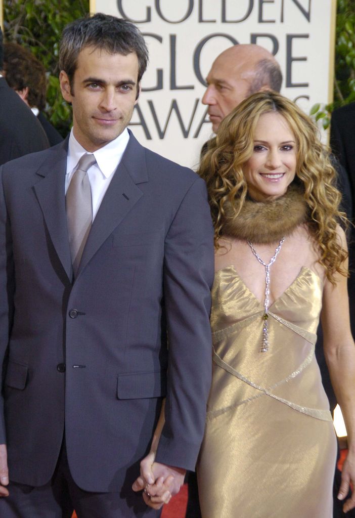 Gordon MacDonald and Holly Hunter during The 61st Annual Golden Globe Awards - Arrivals at The Beverly Hilton Hotel in Beverly Hills, California, United States