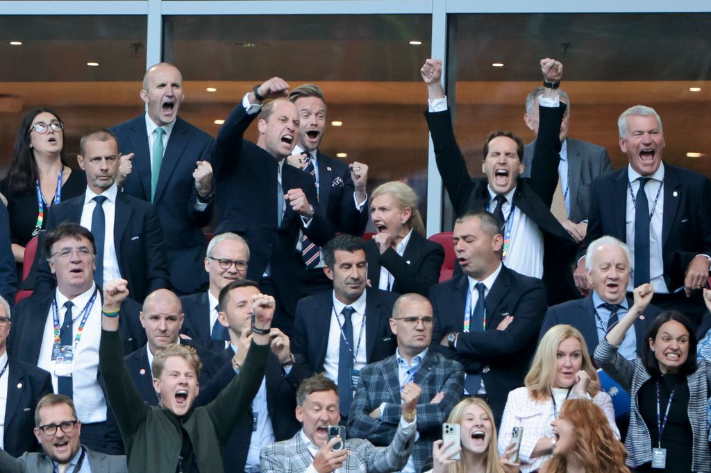 Prince William punches the air as England win quarter-final