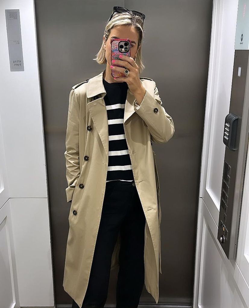 vogue williams wearing m and s trench coat 