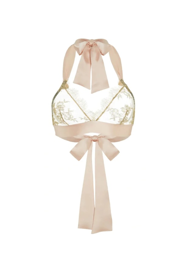 Harlow Lace Gold Boudoir Bra - Gilda and Pearl