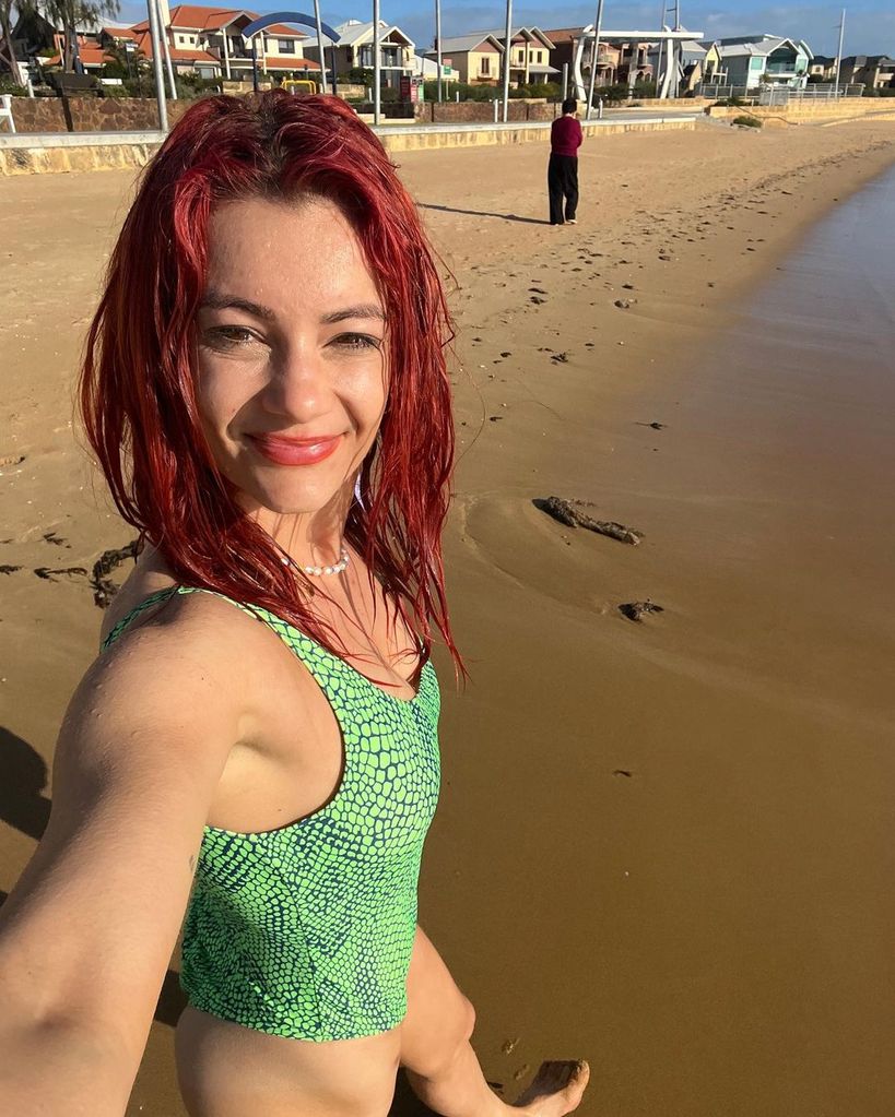 Dianne Buswell on the beach