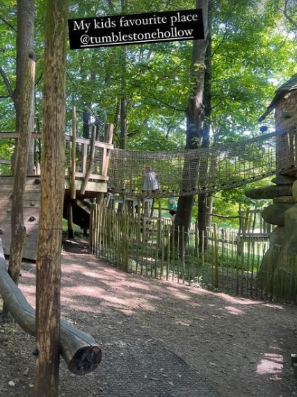 an outdoor woodland playpark