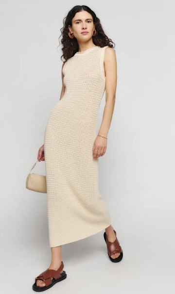 reformation crochet dress cream