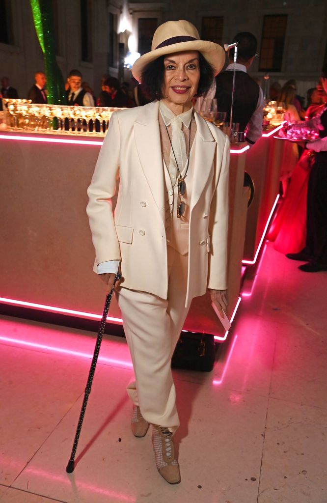 Bianca Jagger white suit also attended the ball