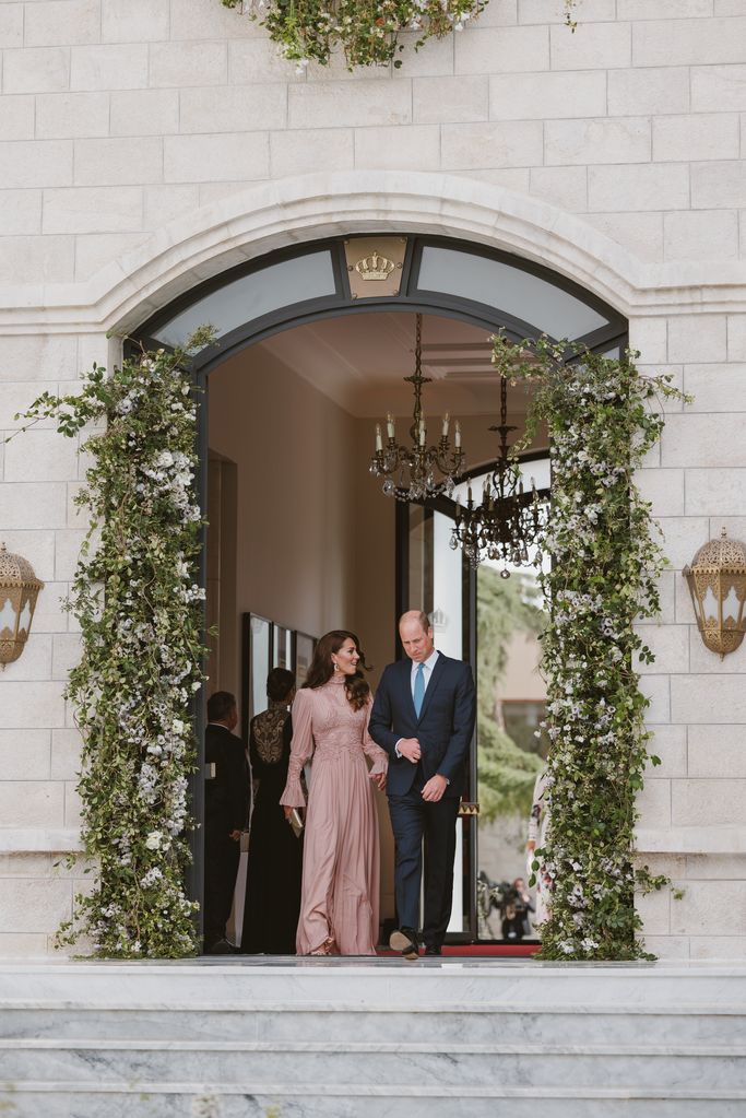 The couple leaving the reception