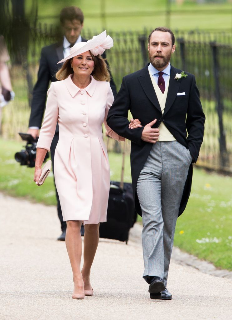 Carole and James Middleton arriving at Pippa Middleton's wedding
