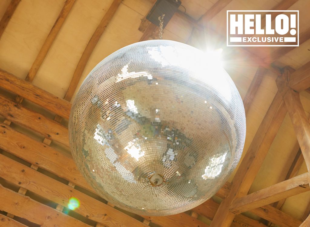 Blur star Alex James's disco ball light at farmhouse in Kingham, Oxfordshire 