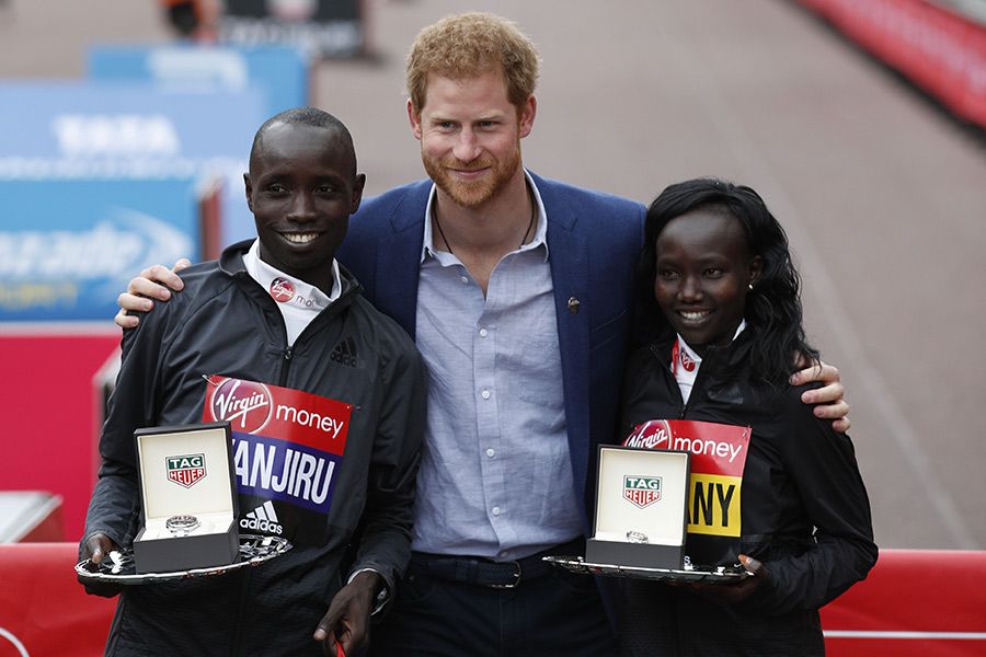 london marathon prince harry winners