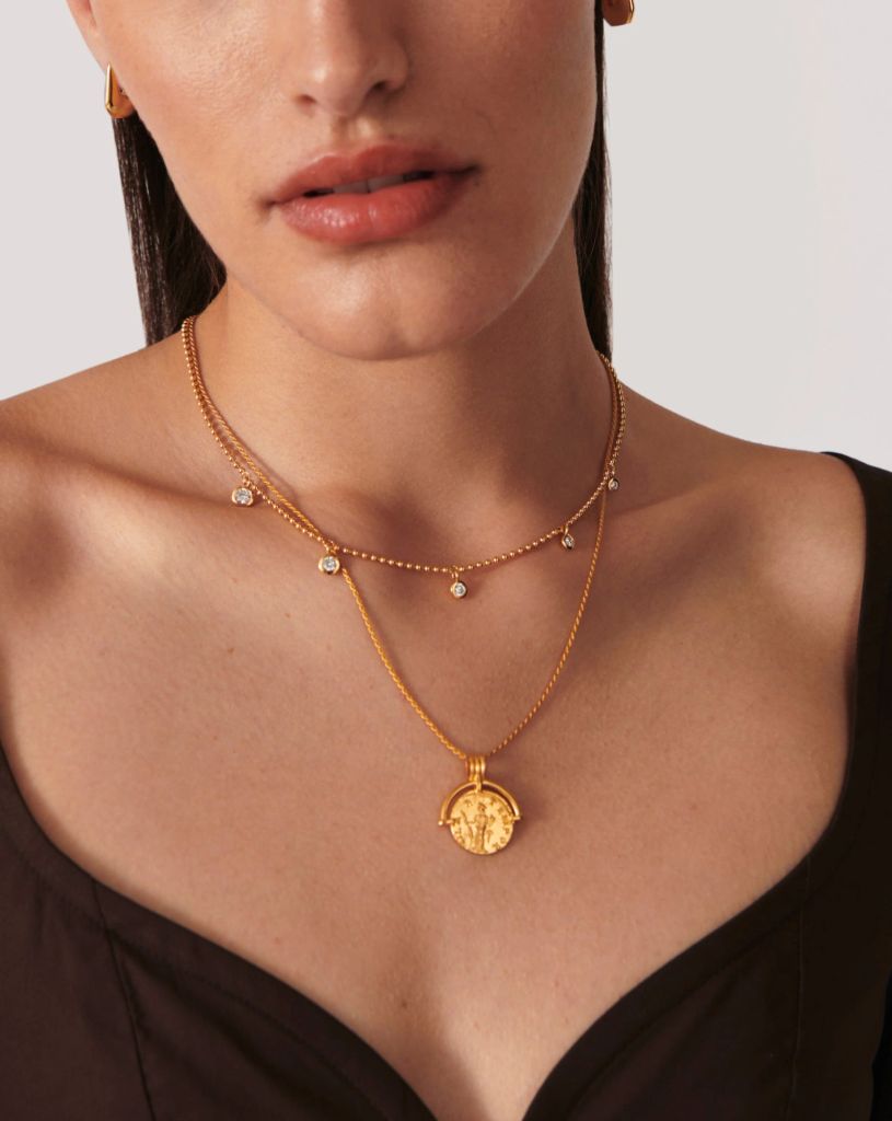 Ridge Heart Charm Pendant Necklace | 18ct Gold Plated