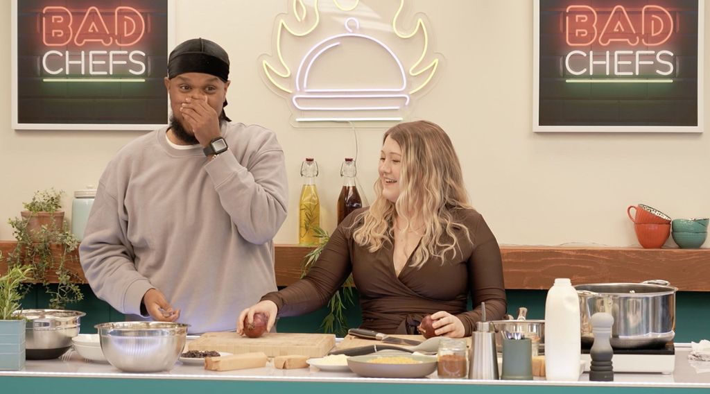Chunkz and guest chef Sophie Wyburd on Bad Chefs