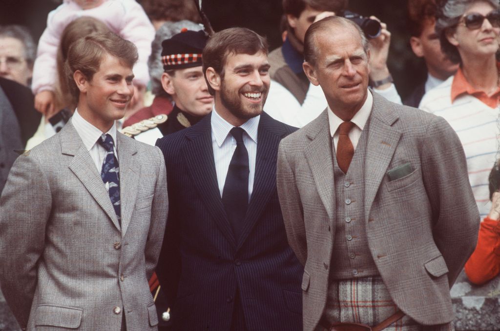 Prince Philip With His Sons Prince Edward And Prince Andrew During Their Summer Holidays In Scotland