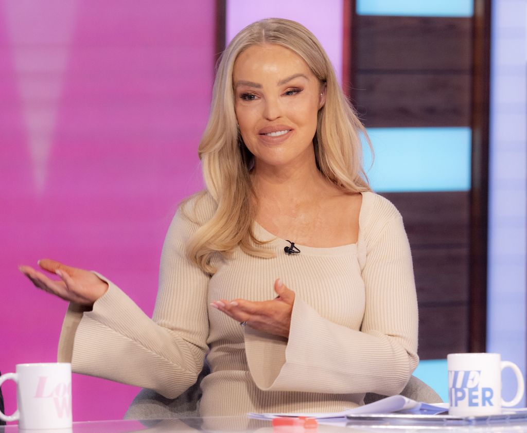 Katie Piper on Loose Women in a cream top