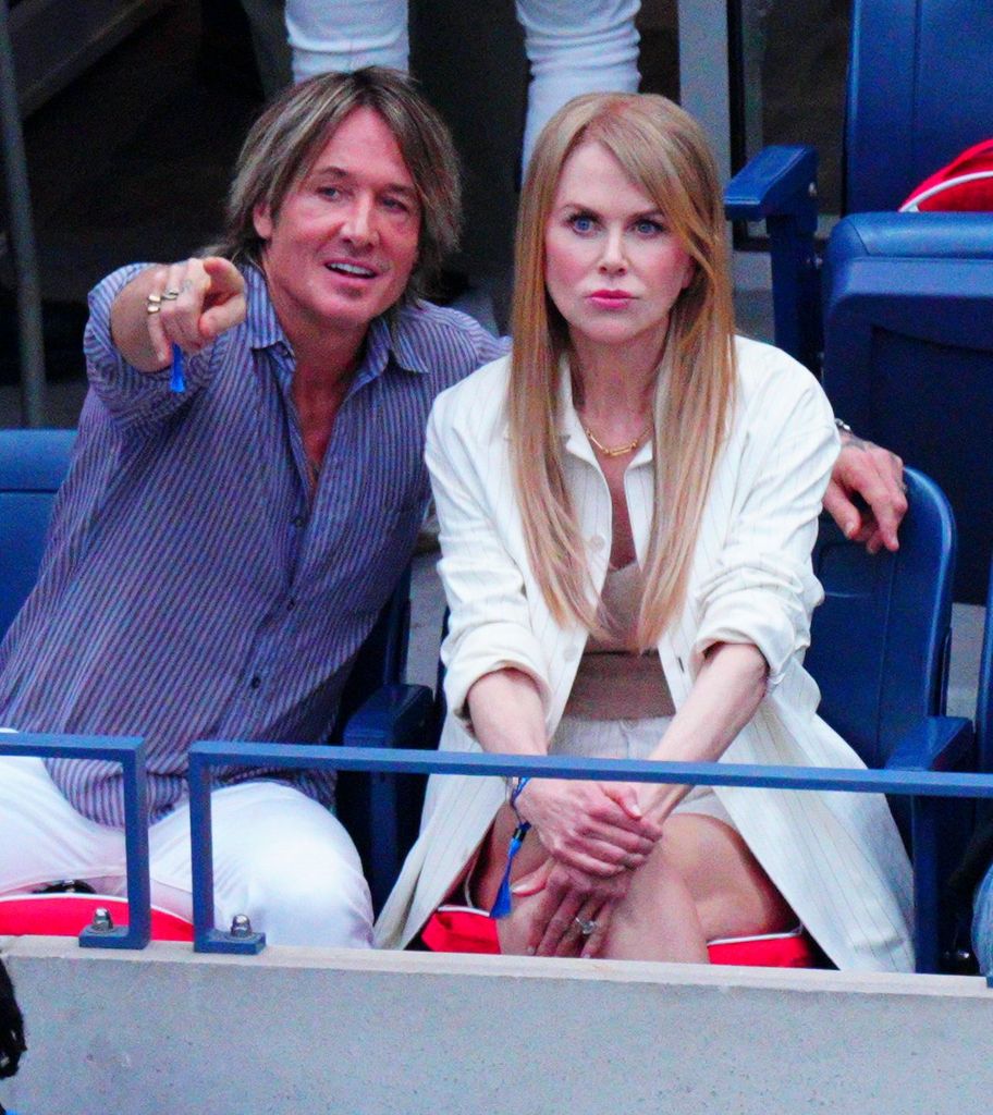 Nicole Kidman and Keith Urban looking serious at Wimbledon