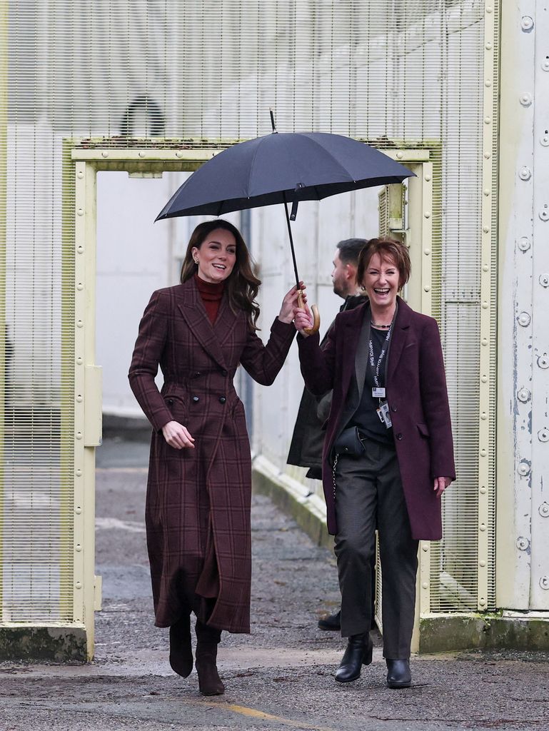 Catherine, Princess Of Wales visits an 'Action For Children' mother and baby unit at HMP Styal, a prison and young offender institution, near Wilmslow on February 11, 2025 in Wilmslow, England.