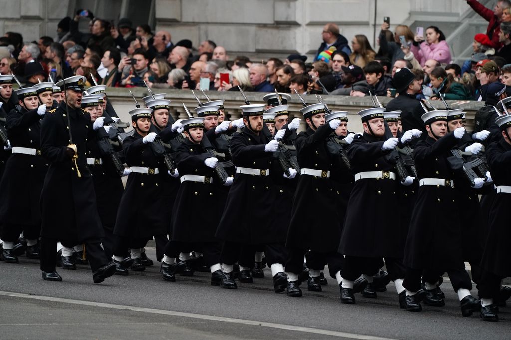 Royal Navy service personnel during the Remembrance Sunday service