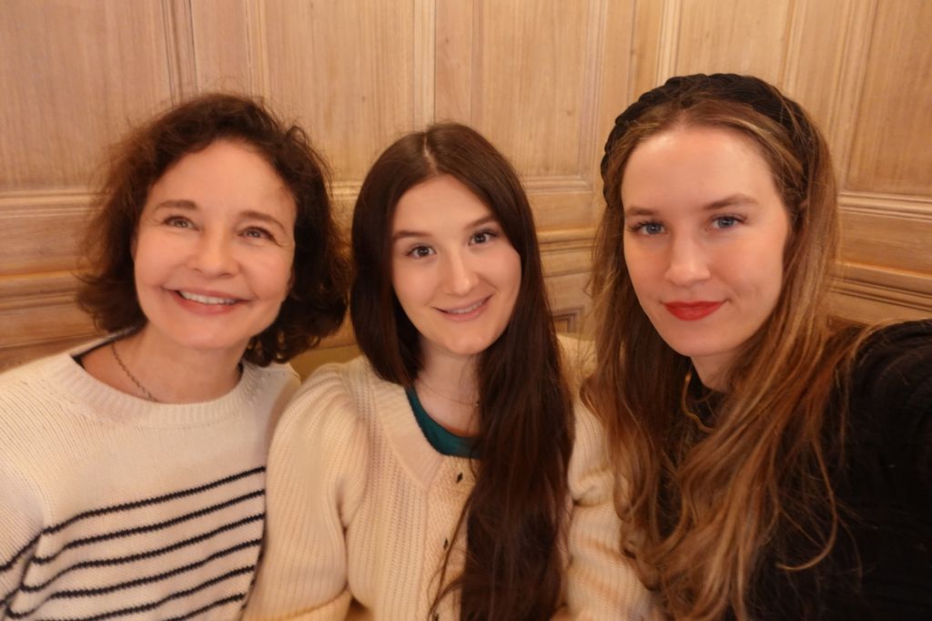 Sonia with her daughters, stars of the It's All Related podcast 