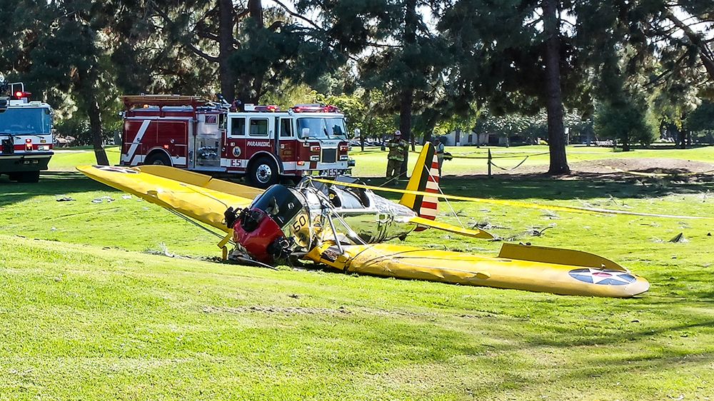 Harrison Ford's vintage plane crashed on a golf course. 