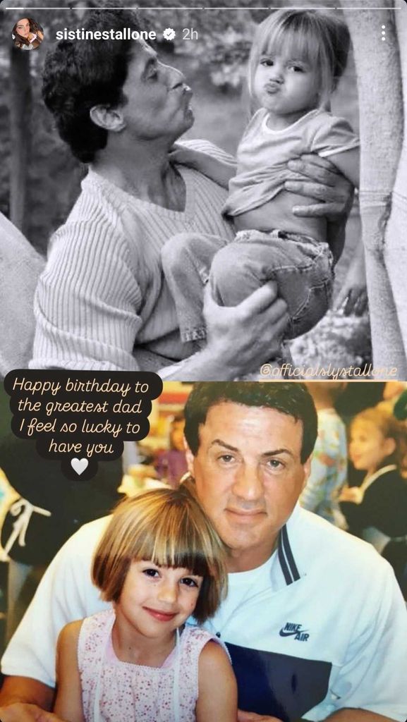 Sistine wishes Sylvester Stallone a happy birthday