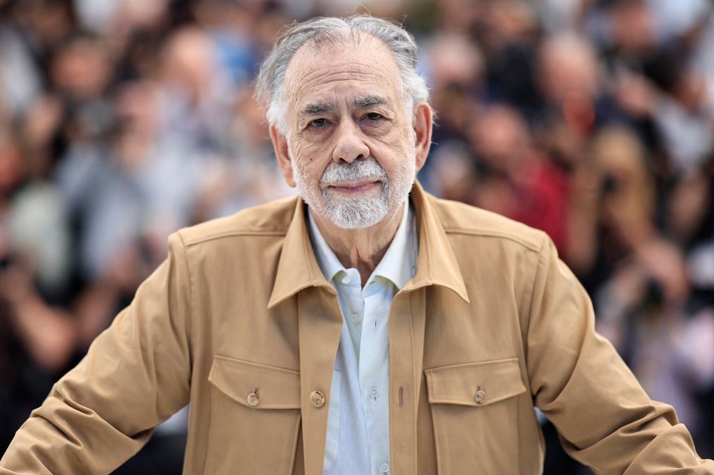 US director Francis Ford Coppola poses during a photocall for the film "Megalopolis" at the 77th edition of the Cannes Film Festival in Cannes, southern France, on May 17, 2024.