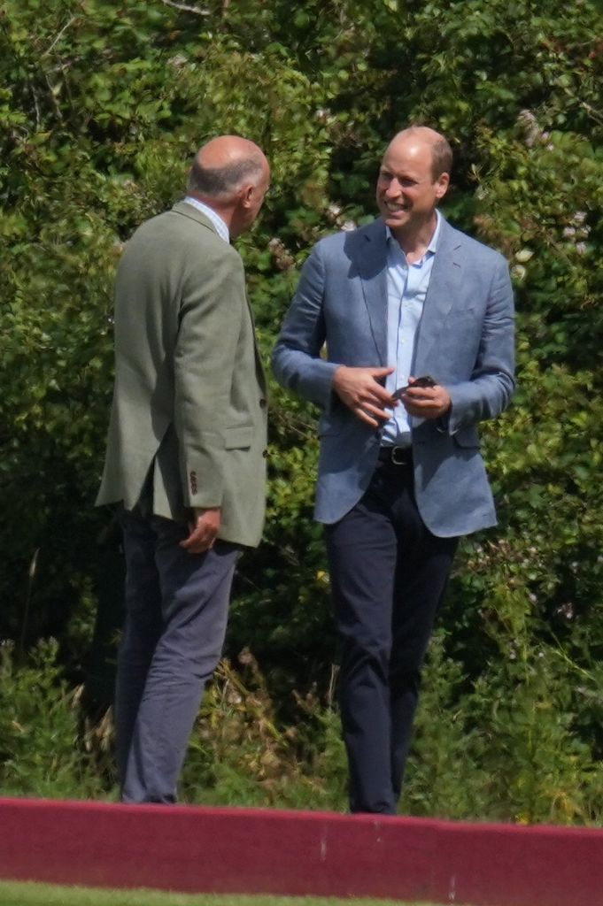 Prince William wearing suit for arrival at polo