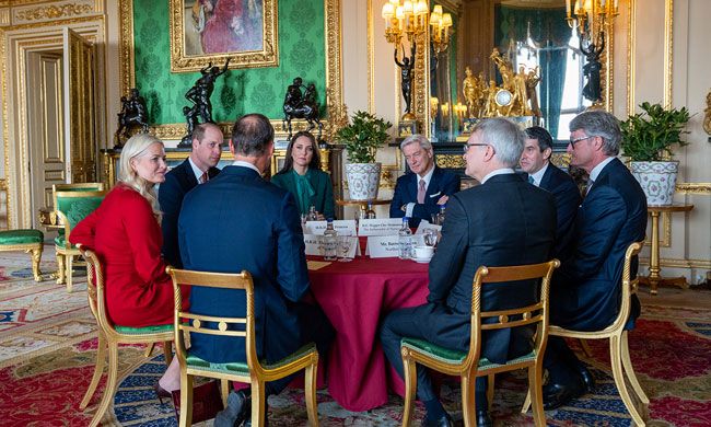 Prince and Princess of Wales with Crown Prince and Princess of Norway in Windsor