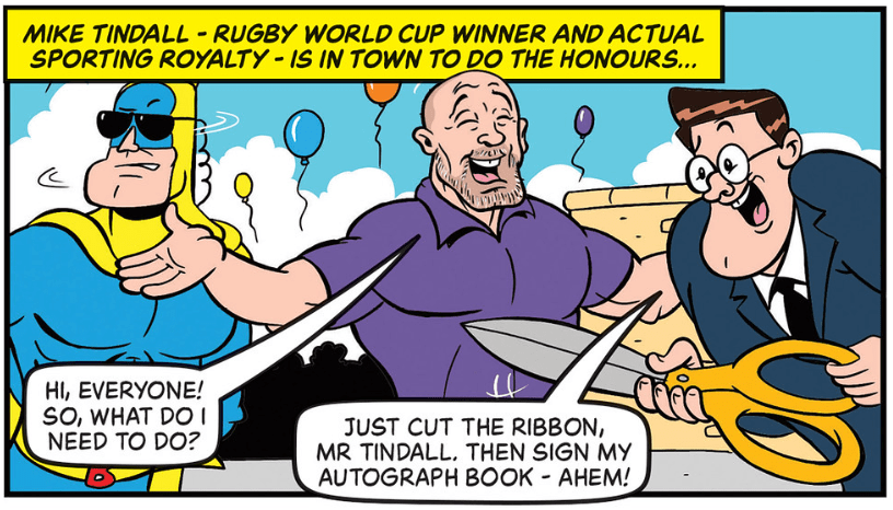 Mike Tindall illustrated in a special edition of Beano