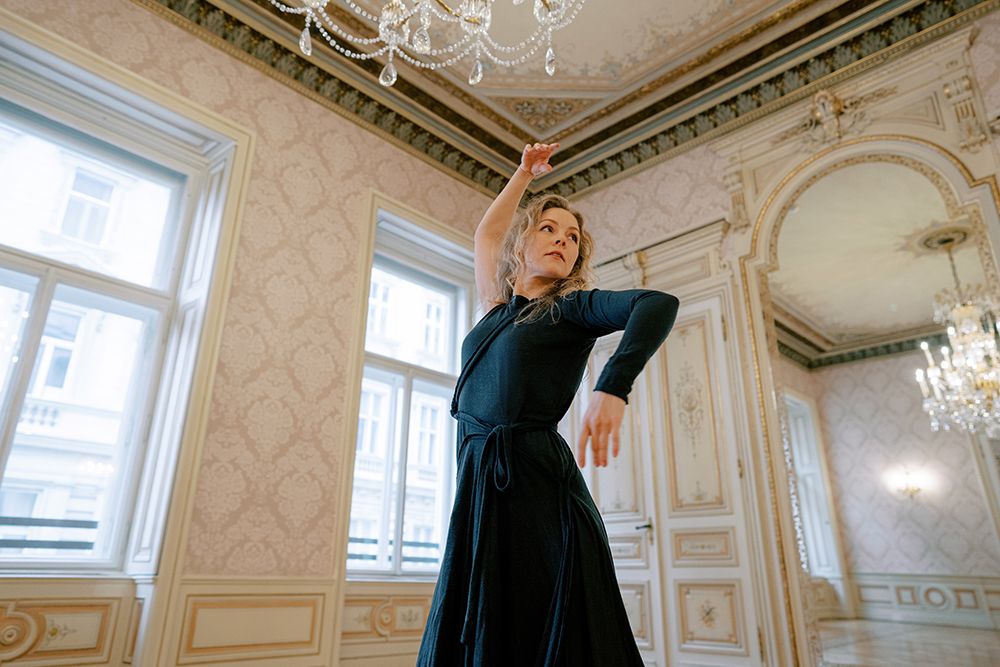 Dancing with the Stars winner Olena Shoptenko dancing in the hotel's Heritage Rooms