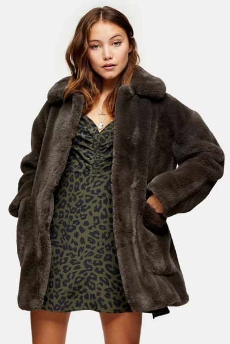 topshop faux fur coat