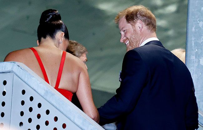 harry and meghan smiling