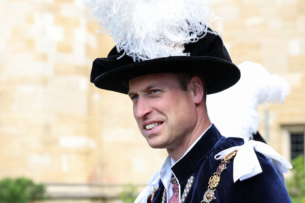 Prince William smiles on Garter Day