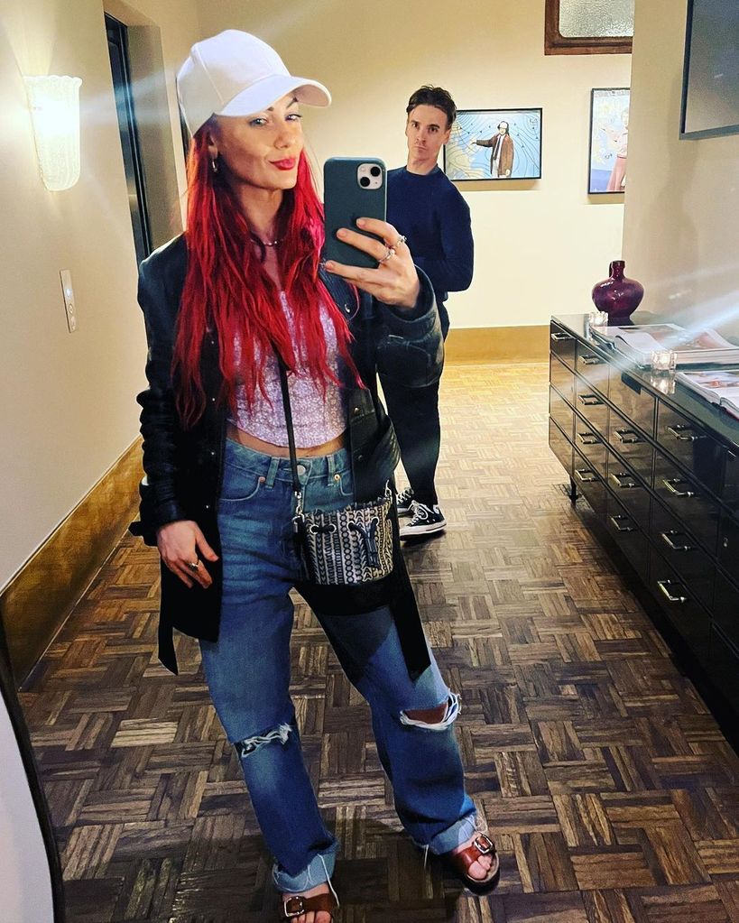 Dianne Buswell and Joe Sugg posing in a mirror selfie 