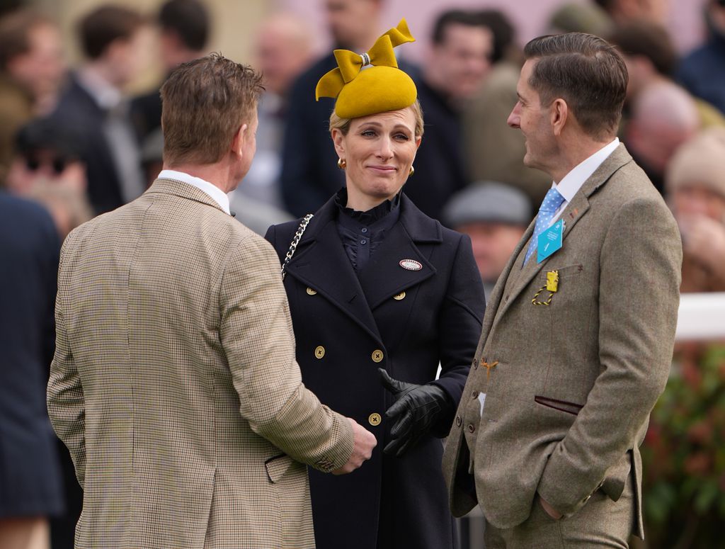 Zara Tindall (centre) on day one of the 2025 Cheltenham Festival at Cheltenham Racecourse. 