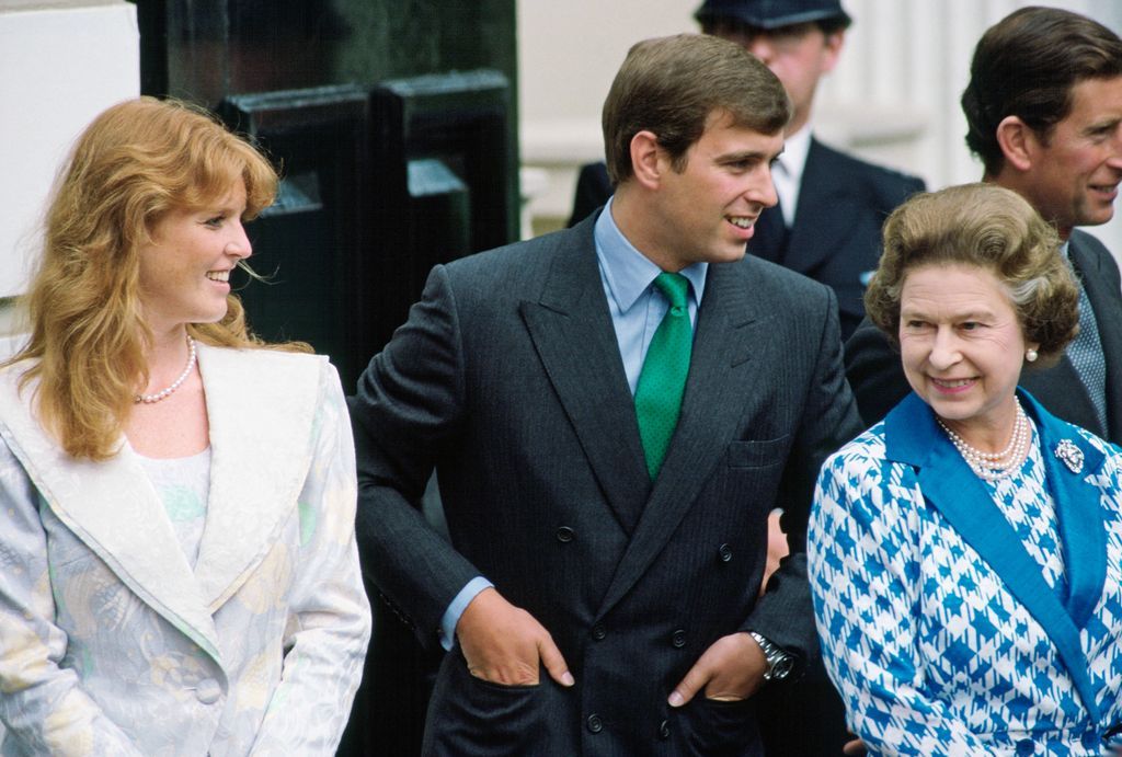 Sarah Ferguson with her ex-husband Prince Andrew and the Queen