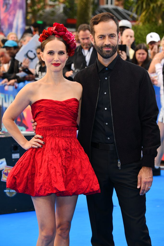 Natalie Portman and Benjamin Millepied attend the UK Gala Screening of "Thor: Love And Thunder" at Odeon Luxe Leicester Square on July 5, 2022 in London, England