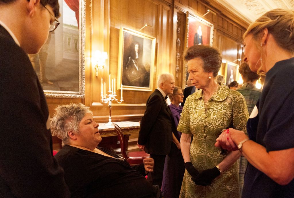 Princess Anne wore a figure-flattering gold woven dress