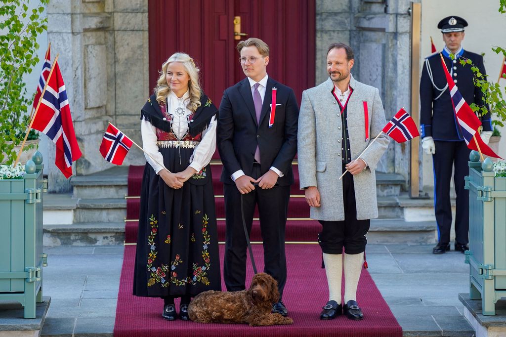 The royals wore red, white and blue ribbons