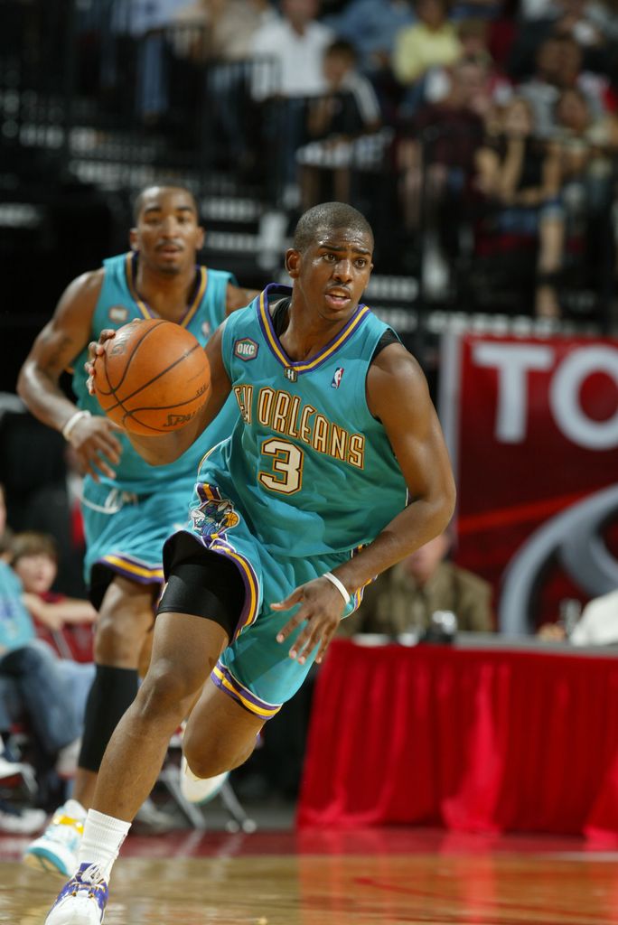 New Orleans Hornets Chris Paul drives against the Houston Rockets on Saturday, Nov. 5, 2005