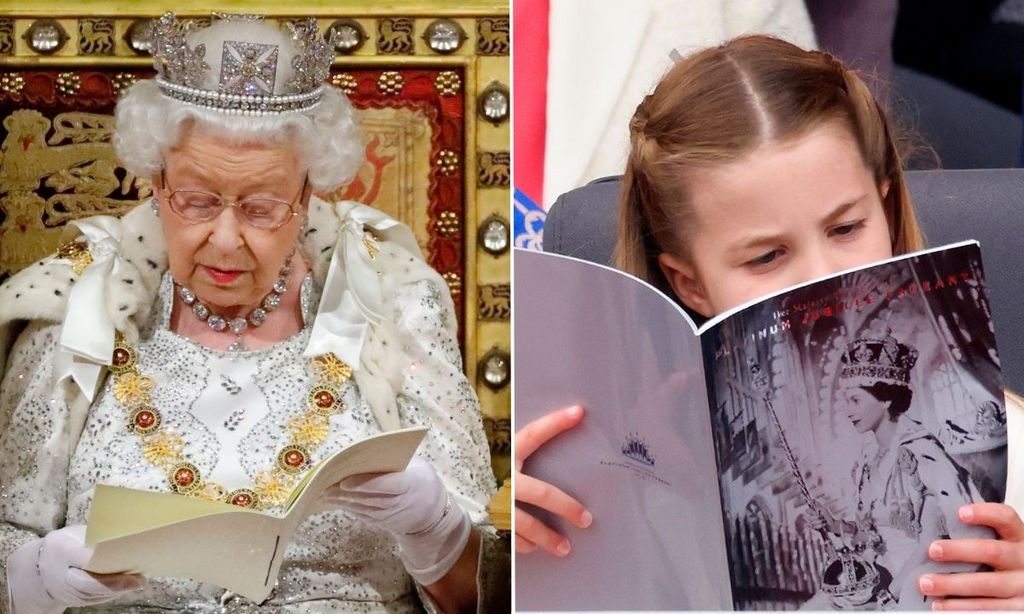 Princess Charlotte and Queen Elizabeth reading at public events