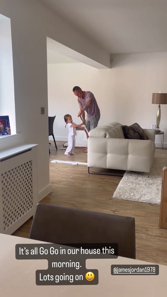 Ola and James Jordan's toddler Ella, 3, helps with DIY in giant hotel ...
