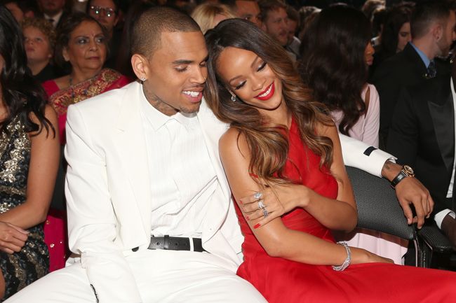 Chris Brown and Rihanna at the grammys