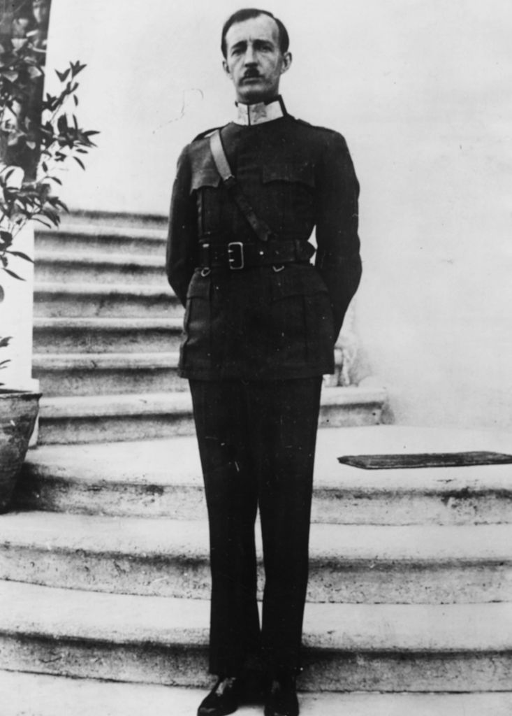 Black-and-white photo of King Zog in uniform