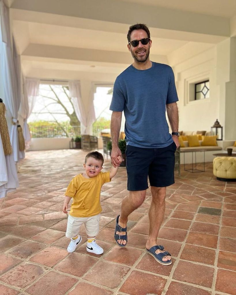 Jamie Redknapp with his one-year-old son 