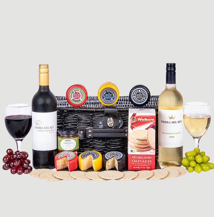 Prestige Hampers Artisan Cheese & Wine Basket
