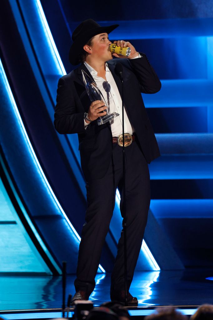 Zach Top accepts the New Artist of the Year Award onstage during the 59th Annual CMA Awards at Bridgestone Arena on November 19, 2025 in Nashville, Tennessee. (Photo by Jason Kempin/Getty Images)
