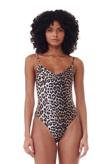 Ganni Leopard Print Swimsuit