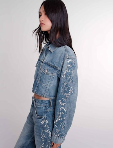 Maje Embroidered denim jacket