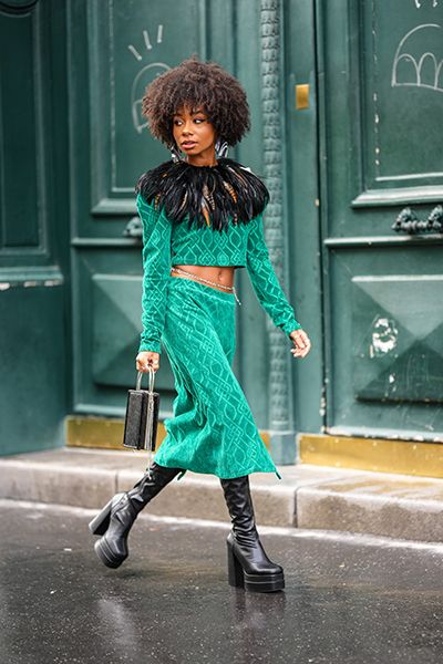 Paris Fashion Week Feathered Collar