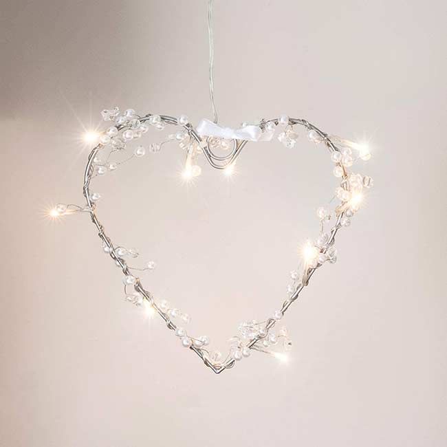 light up heart wreath