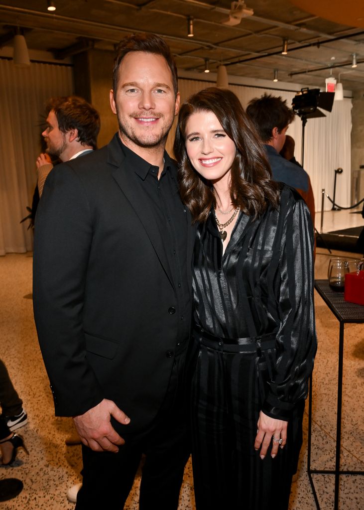 Chris Pratt and Katherine Schwarzenegger Pratt pose together for a photo at film event